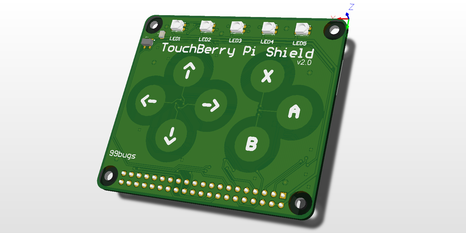 Raceberry Pi PCB render